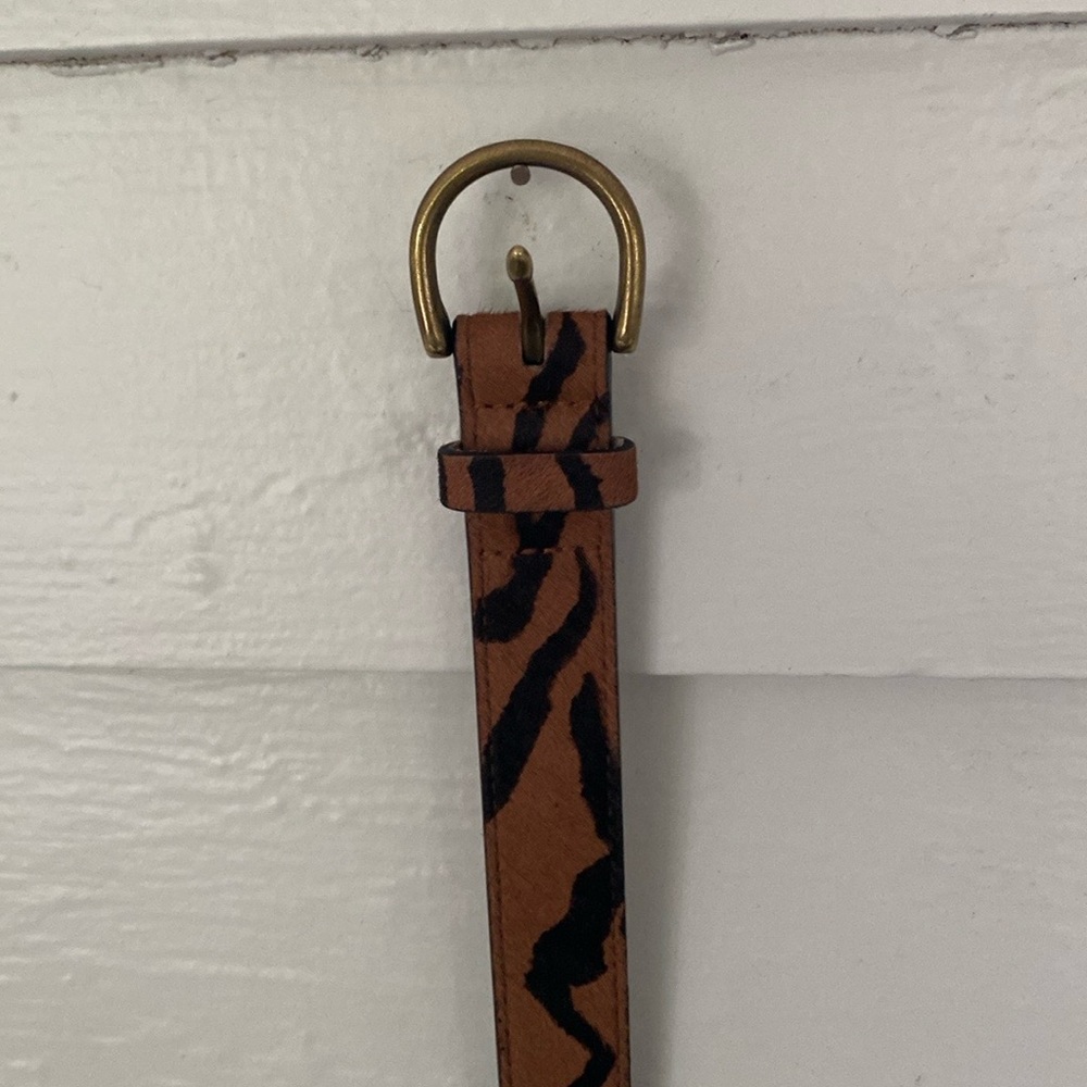 Madewell faux fur tiger print belt